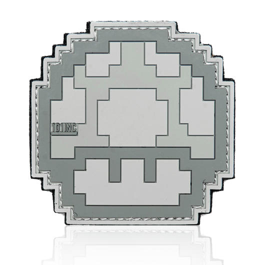 101 INC 3D Rubber Patch mit Klettflche Mushroom grau