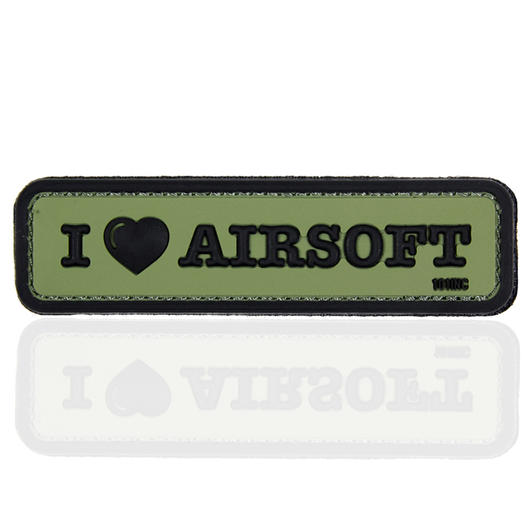 101 INC. 3D Rubber Patch I Love Airosoft oliv/schwarz