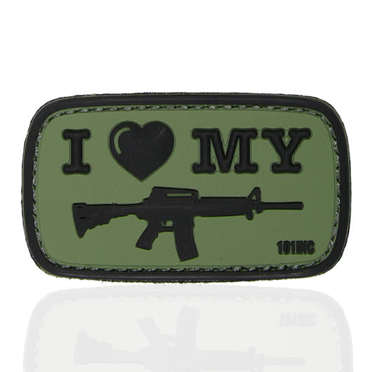 101 INC 3D Rubber Patch mit Klettflche I Love my M4 oliv/schwarz