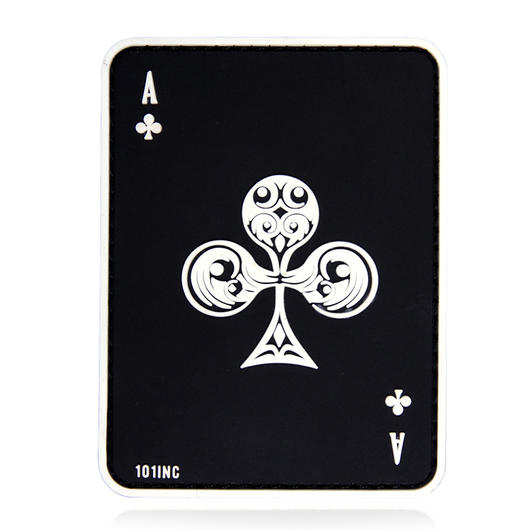 101 INC 3D Rubber Patch mit Klettflche Kreuz Ass schwarz/wei
