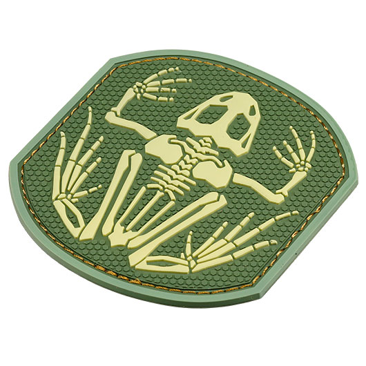 3D Rubber Patch Frog Skeleton  green Bild 1
