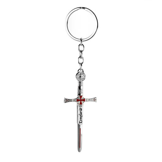 Schlsselanhnger Schwert Templaria II silber/rot