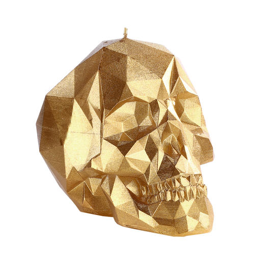 3D-Kerze Totenkopf gold Bild 2