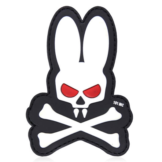101 INC. 3D Rubber Patch Skull Bunny weiß