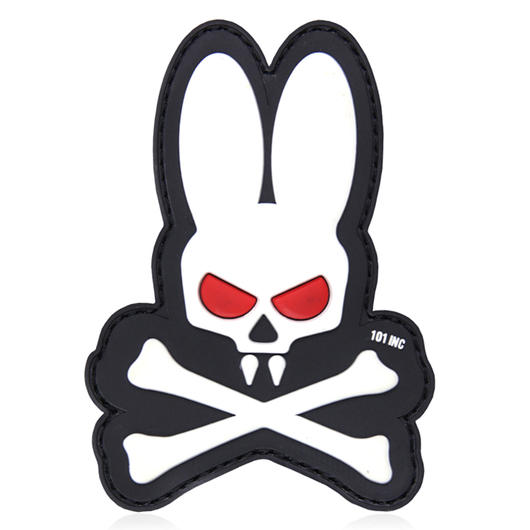 101 INC. 3D Rubber Patch Skull Bunny wei