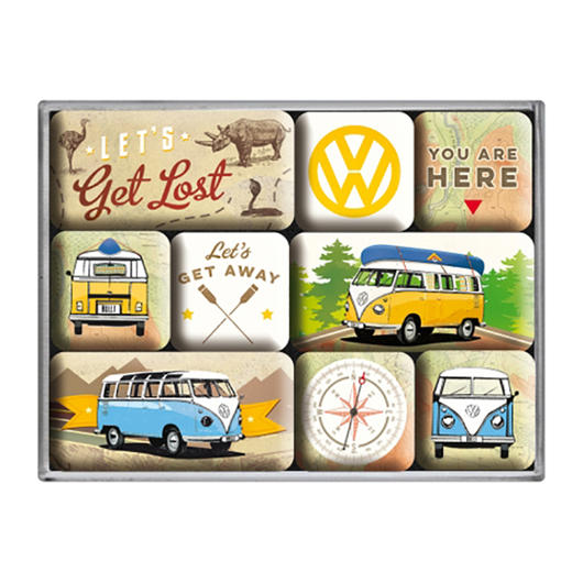 VW Magnet Set VW Bulli Lets Get Lost 9teilig Bild 1