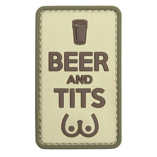 101 INC 3D Rubber Patch mit Klettflche Beer and Tits coyote