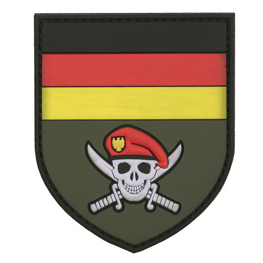 3D Rubber Patch mit Klettflche German Commando Skull fullcolor
