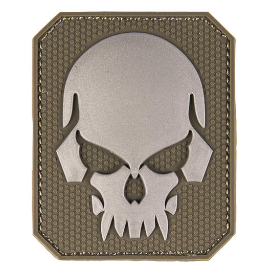 3D Rubber Patch Skull oliv