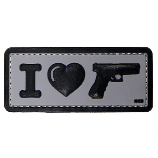 101 INC 3D Rubber Patch mit Klettflche I Love My Sidearm grau/schwarz