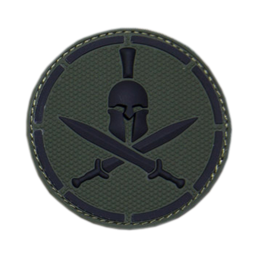 Mil-Spec Monkey 3D Rubber Patch mit Klettflche Spartan Helmet schwarz/grn