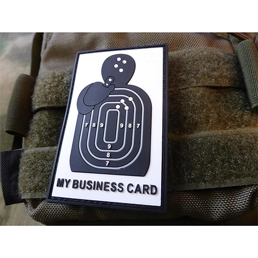 JTG 3D Rubber Patch mit Klettflche Business Card schwarz/wei Bild 2