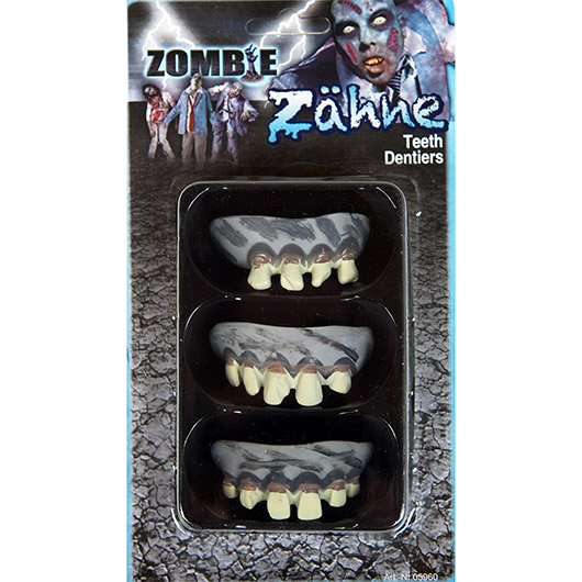 Zombie-Zähne 3er Pack Zombiezahngebisse