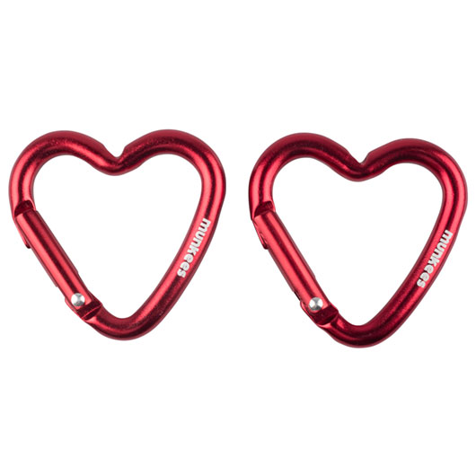 Munkees Schlsselanhnger Mini Herz Karabiner 2er Set rot