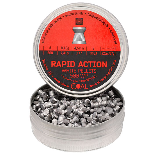 Coal White Pellets Rapid Action Flachkopf Diabolos Kal. 4,5 mm 500er Dose fr CO2-Waffen Trommelmagazine