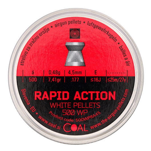 Coal White Pellets Rapid Action Flachkopf Diabolos Kal. 4,5 mm 500er Dose fr CO2-Waffen Trommelmagazine Bild 3