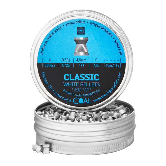 Coal Classic White Pellets Flachkopf  Diabolos Kal. 4,5 mm 500er Dose