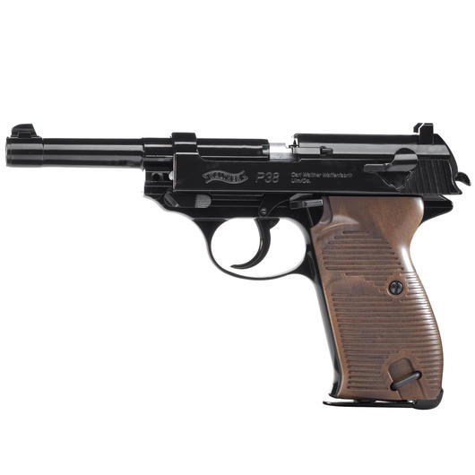 Walther P38 CO2 Luftpistole 4,5 mm BB Blowback schwarz/braun Bild 3