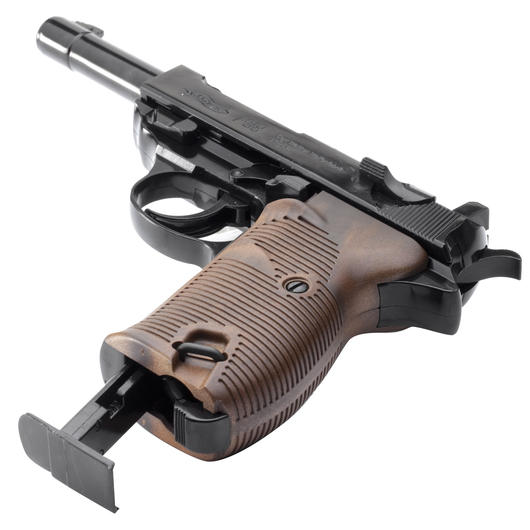 Walther P38 CO2 Luftpistole 4,5 mm BB Blowback schwarz/braun Bild 4