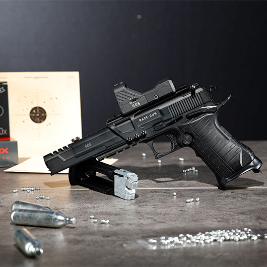 Umarex Race Gun CO2 Luftpistole 4,5mm BB Blowback schwarz mit Leuchtpunktvisier Bild 1