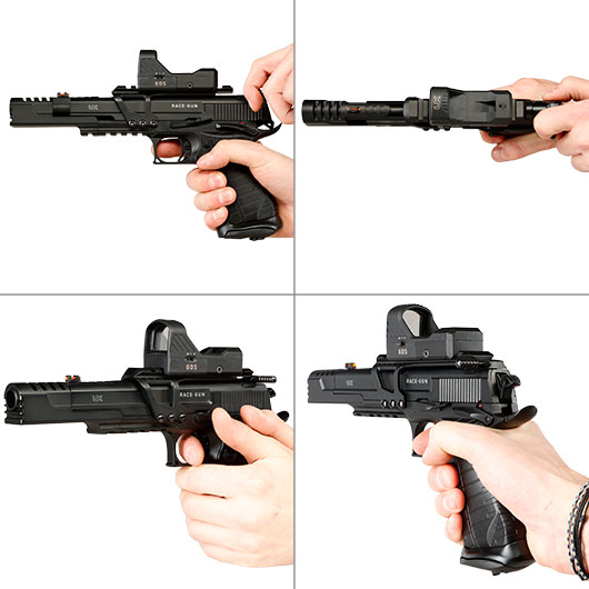 Umarex Race Gun CO2 Luftpistole 4,5mm BB Blowback schwarz mit Leuchtpunktvisier Bild 8