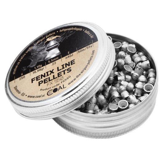 Coal Rundkopf Diabolo Fenix Line Pellets geriffelter Schaft Kal. 5,5 mm 250er Dose Bild 2