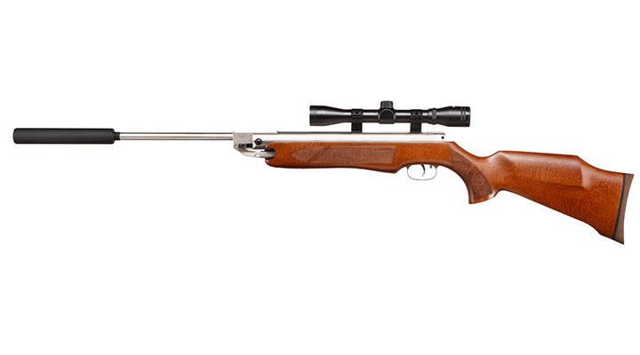 Weihrauch HW 35K Silverwood Luftgewehr inkl. Zielfernrohr Schalldmpfer Kal. 4,5mm Diabolo