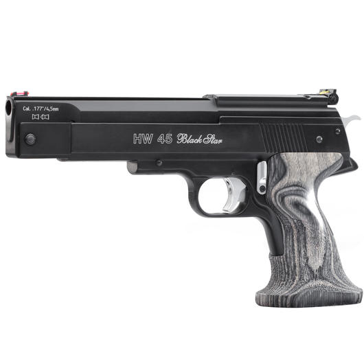 Weihrauch HW 45 Black Star Pump Luftpistole Kal. 4,5mm Diabolo schwarz extra stark Bild 1