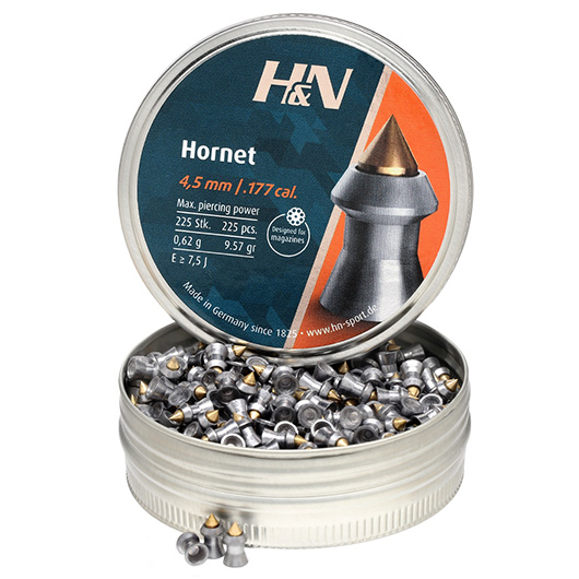 H&N Hornet Spitzkopf-Diabolos Messingspitze 4,5mm 225 Stck