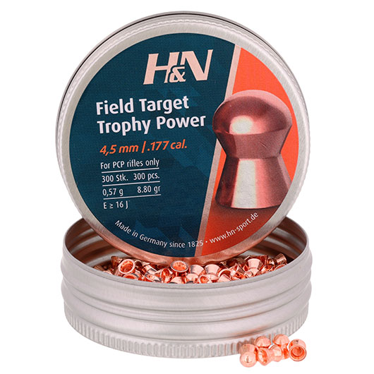 H&N Rundkopf-Diabolos Field Target Trophy Power 4,5mm 300 Stck
