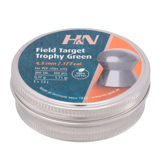 H&N Rundkopf-Diabolos Field Target Trophy Green 4,5mm 300 Stck Bild 1