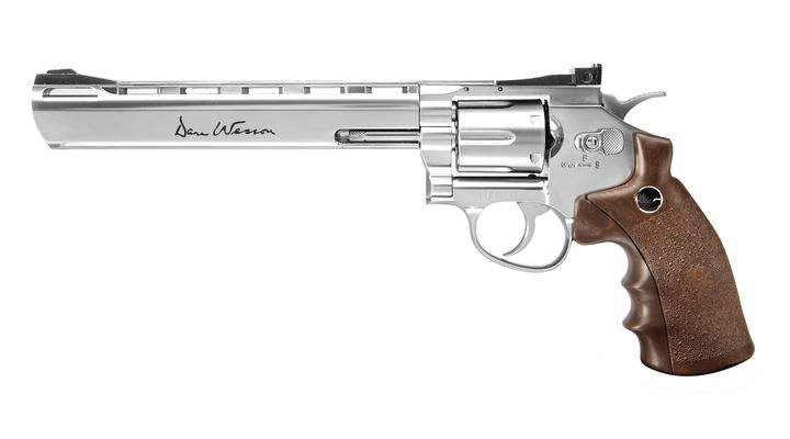 Dan Wesson 8 Zoll CO2 Revolver 4,5mm BB chrom / Wood-Style Grip