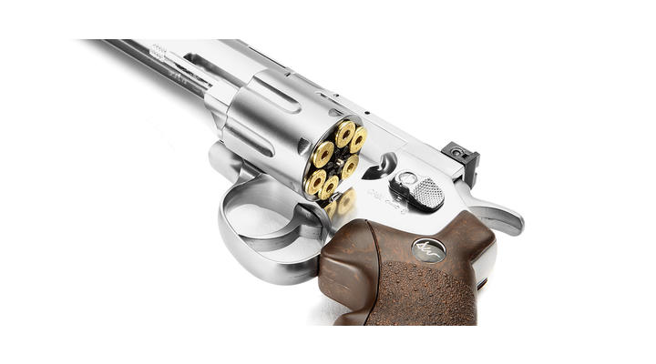 Dan Wesson 8 Zoll CO2 Revolver 4,5mm BB chrom / Wood-Style Grip Bild 3