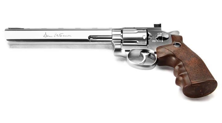 Dan Wesson 8 Zoll CO2 Revolver 4,5mm BB chrom / Wood-Style Grip Bild 5