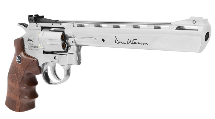 Dan Wesson 8 Zoll CO2 Revolver 4,5mm BB chrom / Wood-Style Grip Bild 6