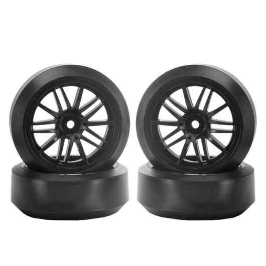 K-Factory 1:10 Kompletträder Drift-Tire 45° / Starlight Felgen (4) schwarz soft