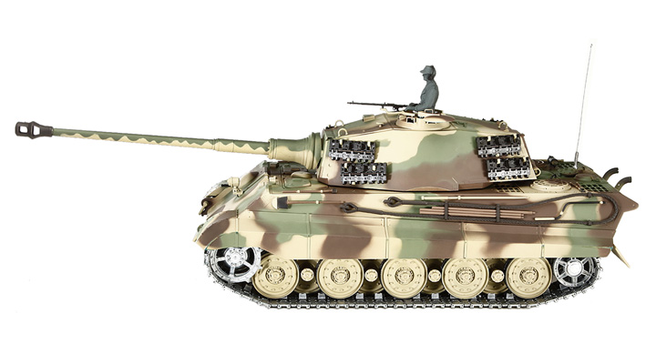 RC Panzer Knigstiger Henschel Turm 1:16 Professional Line IR/BB Metallketten und Metallgetriebe schussfhig Bild 1