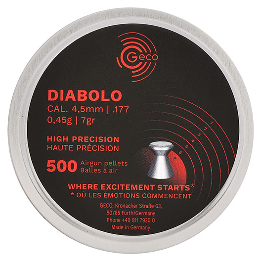 Geco Flachkopf-Diabolo 4,5 mm 0,45g 500 Stck Bild 3