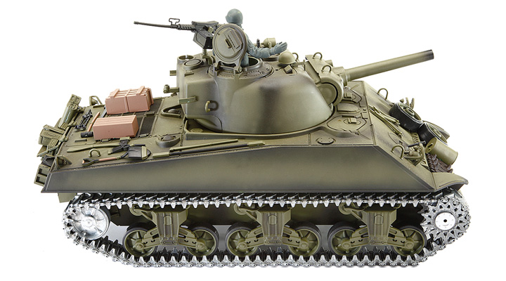 Amewi RC Panzer U.S. M4A3 Sherman Metallketten 1:16 schussfhig RTR oliv Bild 4