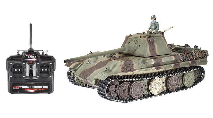 Torro RC Panzer Panther F Pro Edition 1:16 schussfähig RTR Airbrush camo