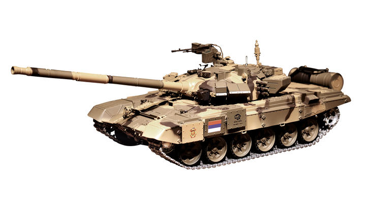 Heng Long RC Russischer Kampfpanzer T-90 1:16 schussfähig, Metallketten, Rauch & Sound RTR