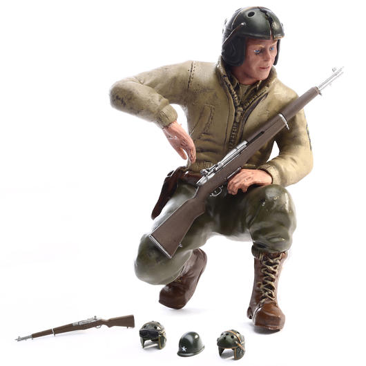 Modellbau Figur Sergeant B. Green kniend 1:16