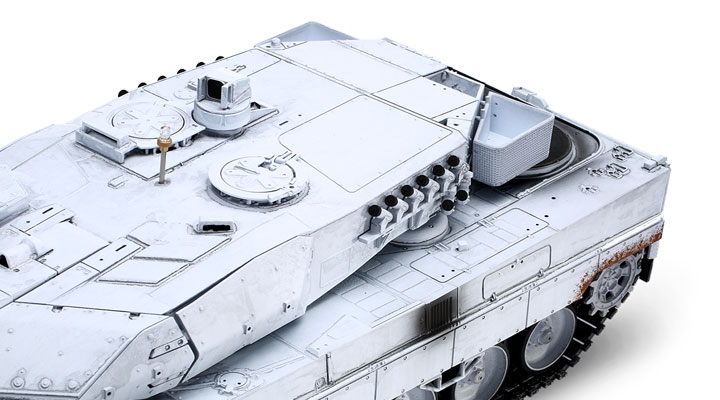 Torro RC Panzer Leopard 2A6, UN Weigrau Pro-Edition 1:16 schussfhig, Rauch & Sound, Metallgetriebe und Metallketten, RTR Bild 5