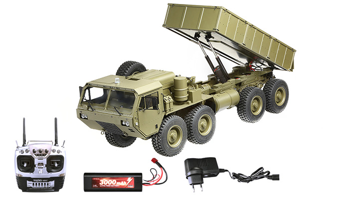 Amewi RC US Militrtruck 8x8 Kipper 1:12 RTR military grn inkl. 2,4 GHz Fernsteuerung