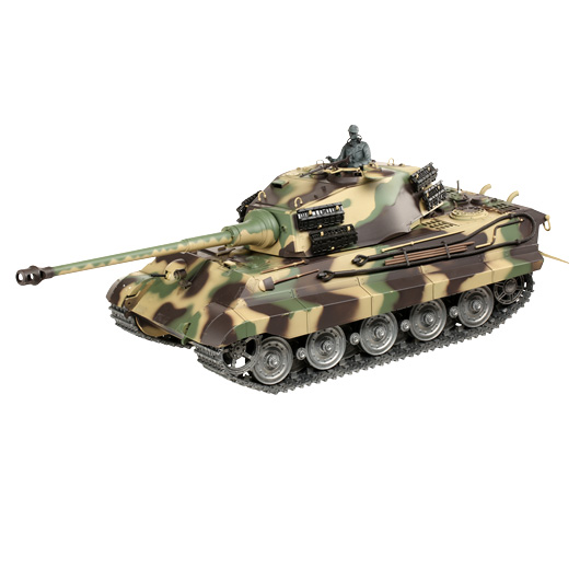 Amewi Rc Panzer Knigstiger mit Henschelturm tarn, 1:16, RTR, schussfhig, Infrarot-Gefechtssystem, Rauch & Sound, Metallget Bild 1
