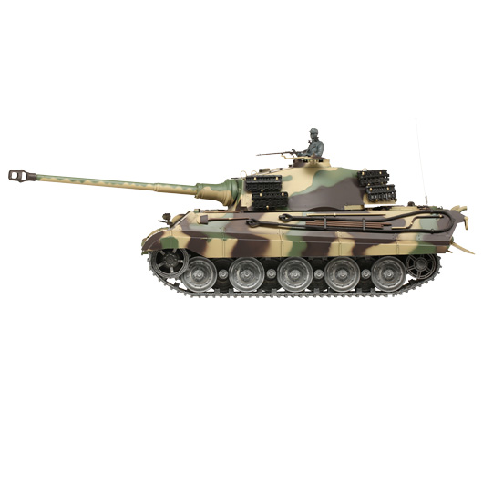 Amewi Rc Panzer Knigstiger mit Henschelturm tarn, 1:16, RTR, schussfhig, Infrarot-Gefechtssystem, Rauch & Sound, Metallget Bild 2