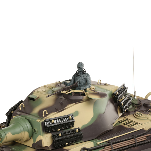 Amewi Rc Panzer Knigstiger mit Henschelturm tarn, 1:16, RTR, schussfhig, Infrarot-Gefechtssystem, Rauch & Sound, Metallget Bild 6