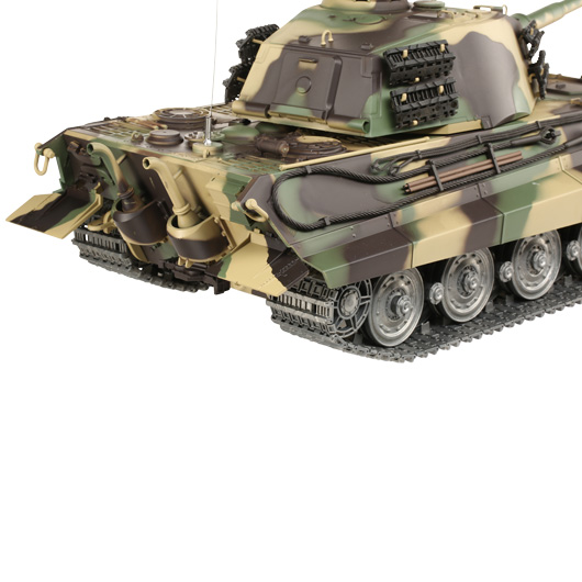 Amewi Rc Panzer Knigstiger mit Henschelturm tarn, 1:16, RTR, schussfhig, Infrarot-Gefechtssystem, Rauch & Sound, Metallget Bild 7