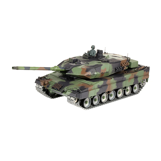 Amewi Rc Panzer Leopard 2A6 tarn, 1:16, RTR, Professional Line IR+BB Rauch & Sound Metallgetriebe Metallketten Bild 1