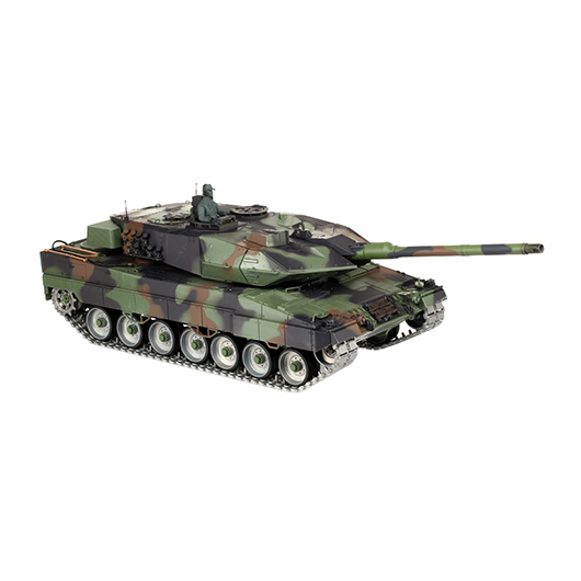 Amewi Rc Panzer Leopard 2A6 tarn, 1:16, RTR, Professional Line IR+BB Rauch & Sound Metallgetriebe Metallketten Bild 10